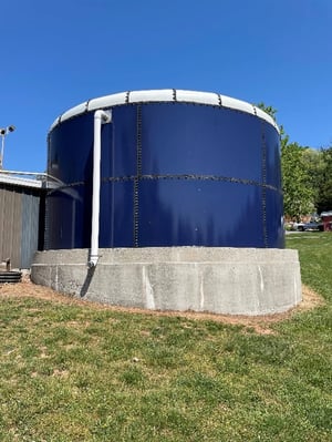 Exterior of a glass fused bolted steel tank